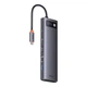 USB-хаб Baseus Metal Gleam Series 12-in-1 USB-C to 4xUSB/2xUSB-C/2xHDMI/3.5 mm Jack/Ethernet/SD/TF Gray (WKWG020213) - изображение 3