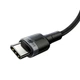 Кабель Baseus Cafule USB-C to USB-C 2m Black/Grey (CATKLF-ALG1) - изображение 3