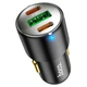 Автомобильное зарядное устройство Hoco NZ6 (PD 45W, 2Type-C+USB, адаптер в прикуриватель, с индикатором, с быстрой зарядкой) - Черный - изображение 2