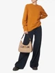 Сумка крос-боді жіноча GUESS AVIANA HOBO HWJC8414020-LBL Темно-бежева (800070266591) - зображення 5