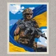Картина по номерам 60*80 см Воин ВСУ с флагом Оригами LW 3268 большой размер - изображение 2