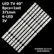 LED підсвітка TV 40" inch 6-led 371mm KJ40D06-ZC14F-01 KJ40D06-ZC14-01 LED42HD330D 303KJ400032 8pcs=1set - изображение 1