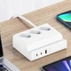 Мережеве зарядне Usams US-CC160 P1 65W Super Si Fast Charging USB Extension Socket Білий - зображення 2