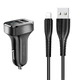 Автомобильное зарядное (АЗУ) Usams C13 2.1A Dual USB + U35 Lightning cable (1m) Черный - изображение 1