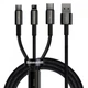 Кабель Baseus Tungsten Gold One-for-three Fast Charging Data 3-in-1 (Micro USB+Lightning+Type-C) - зображення 2