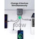 Зарядний пристрій Ugreen 4xUSB 100W GAN (USB-A+3*USB-C) Tech Fast Charger CD226 Grey (90575) - зображення 3