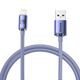 Кабель Baseus Crystal Shine Series Fast Charging Data Cable USB to iP 2.4A 1.2m Purple (CAJY000005) - изображение 1