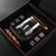Подарунковий дерев'яний набір камені для віскі з келихом Bohemia Barline Grills Чорний 20х20х11см WS110 - зображення 1