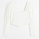 Блузка женская H&M 061120657 S Кремовая (6666000239143) - изображение 4