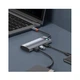 USB-Hub Baseus Metal Gleam Series 7-in-1 Multifunctional Type-C HUB Docking Station Gray (Type-C to HDMI*1+USB3.0*2+USB-C*1+PD*1+SD/TF*1) - зображення 5