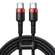 Кабель Baseus Cafule PD2.0 100W flash charging Type-C to Type-C cable 20V 5A 2m Black-Red (CATKLF-AL91) - зображення 1