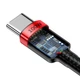 Кабель Baseus Cafule PD2.0 100W flash charging Type-C For Type-C cable (20V 5A) 2m Red+Black - зображення 5