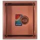 Мойка для кухни MIXXUS из нержавеющей стали MX4843-220x1.0-PVD-BRONZE 480x430мм прямоугольная интегрированная матовая 1мм бронза с сифоном MX0558 - изображение 1