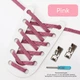 Плоские эластичные шнурки с металлическим замком для обуви FASTLACES T12-2 Pink - изображение 1