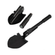 Лопата саперная туристическая пила и кирка 5 в 1 Shovel Черная складная металлическая со штыком открывалкой компасом и чехлом - изображение 1