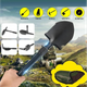Лопата саперная туристическая пила и кирка 5 в 1 Shovel Черная складная металлическая со штыком открывалкой компасом и чехлом - изображение 2