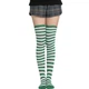 Чулки-заколенки Home Socks 35-40 Узкая полоска Бело-зеленые - изображение 3