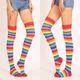 Гольфіни-заколенкі Home Socks 35-40 Райдужні Червоні - зображення 3