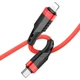 Кабель USB Borofone BU35, Type-C to Lightning, PD20W, 1.2m, красный - изображение 3