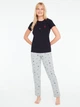 Пижама (футболка + штаны) женская U.S. Polo Assn 16888 L Navy (8680557398434) - изображение 1