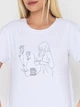 Женская футболка с вышивкой белая Narodnyy Butik Девушка с кофе 166-134 44 - изображение 5
