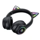Беспроводные игровые наушники с кошачьими ушками Onikuma B90 с RGB подсветкой Bluetooth наушники для стриминга Черный - изображение 3