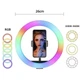 Кольцевая светодиодная LED RGB лампа 26см с штативом 2 метра и держателем для телефона селфи кольцо для блоггеров (кольцевой свет) - изображение 3