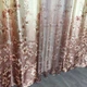 Шторы с цветами плотные атласные 150x270 cm (2 шт) с тюлем 400x270 cm (1 шт) ALBO Коричневые (SHТ-650-3) - изображение 8