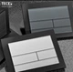 TECEsquare II Панель подвійного змиву для унітазу, лицева панель і клавіші скляні, сигнальний сірий матовий (9240826) TM TECE - зображення 4