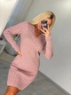 Fashions • Вязаное платье с вырезом Элизабет Fashions 44-48 пудра (204-нс) - изображение 2