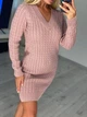 Fashions • Вязаное платье с вырезом Элизабет Fashions 44-48 пудра (204-нс) - изображение 3