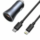 АЗП Baseus Golden Contactor Pro Dual Car Charger U+C 40W (With Cable Type-C/ iP 1m) Dark Grey - изображение 1