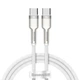 Кабель Baseus Cafule Metal USB-C to USB-C Data Cable 100W 1m White (CATJK-C02) - изображение 1