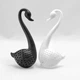 Ситечко для заваривания чая Tea Strainer "Лебедь", пластмассовое, черное - изображение 4