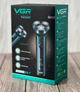Аккумуляторная водонепроницаемая электробритва роторная VGR 5W USB с плавающими головками - изображение 6