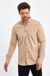 Рубашка джинсовая однотонная Trend Collection 18306-2 песочный (A.BEJ) S - изображение 4