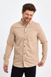 Рубашка джинсовая однотонная Trend Collection 18306-2 песочный (A.BEJ) S - изображение 6