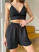 Женский летний костюм тройка (рубашка+топ+шорты) черный L-XL LI-086B-LXL - изображение 5