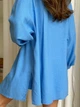 Женский летний костюм тройка (рубашка+топ+шорты) голубой L-XL LI-086BL-LXL - изображение 6