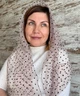 Легкий фатиновый шарф Горох паутинка 150*45 см пудровый - изображение 5