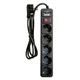 Сетевой фильтр, удлинитель с USB2 Optima Base 5 1,5m BLACK провод 3*0,75мм2, AXXIS - изображение 1