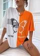 Двухцветная футболка "Butterfly", оранжевый 42-44 - изображение 1