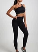 Женский костюм для фитнеса Whatiwear с утяжкой и эффектом Push Up (Пуш Ап) черный L (1356-black-L) - изображение 4