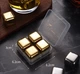 Кубики для охолодження напоїв золото REMY-DECOR набір 4 камені для охолодження віскі з нержавіючої сталі - зображення 2