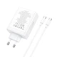 Зарядний пристрій із швидкою зарядкою PD100W + кабель Type-C HOCO N31 |3Type-C/1USB, 100W/5A, PD/QC| Білий - зображення 7