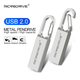 Металева флешка з карабіном для комп'ютера USB 2.0 64GB MicroDrive Сірий - зображення 4