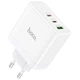 Зарядное устройство с быстрой зарядкой PD65W HOCO N30 |2Type-C/1USB, PD/QC| Белый - изображение 1