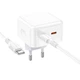 Сетевое зарядное устройство с быстрой зарядкой + кабель Type-C BOROFONE BA76A |2Type-C/PD35W| Белый - изображение 4