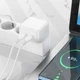 Сетевое зарядное устройство с быстрой зарядкой + кабель Type-C BOROFONE BA76A |2Type-C/PD35W| Белый - изображение 8