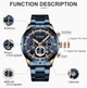 Часы наручные кварцевые Curren 8355 с хронографом и календарем Blue-Cuprum - изображение 2
